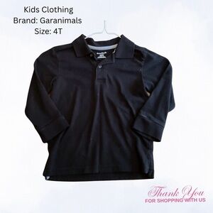 Garanimals Black Long Sleeve Polo Shirt